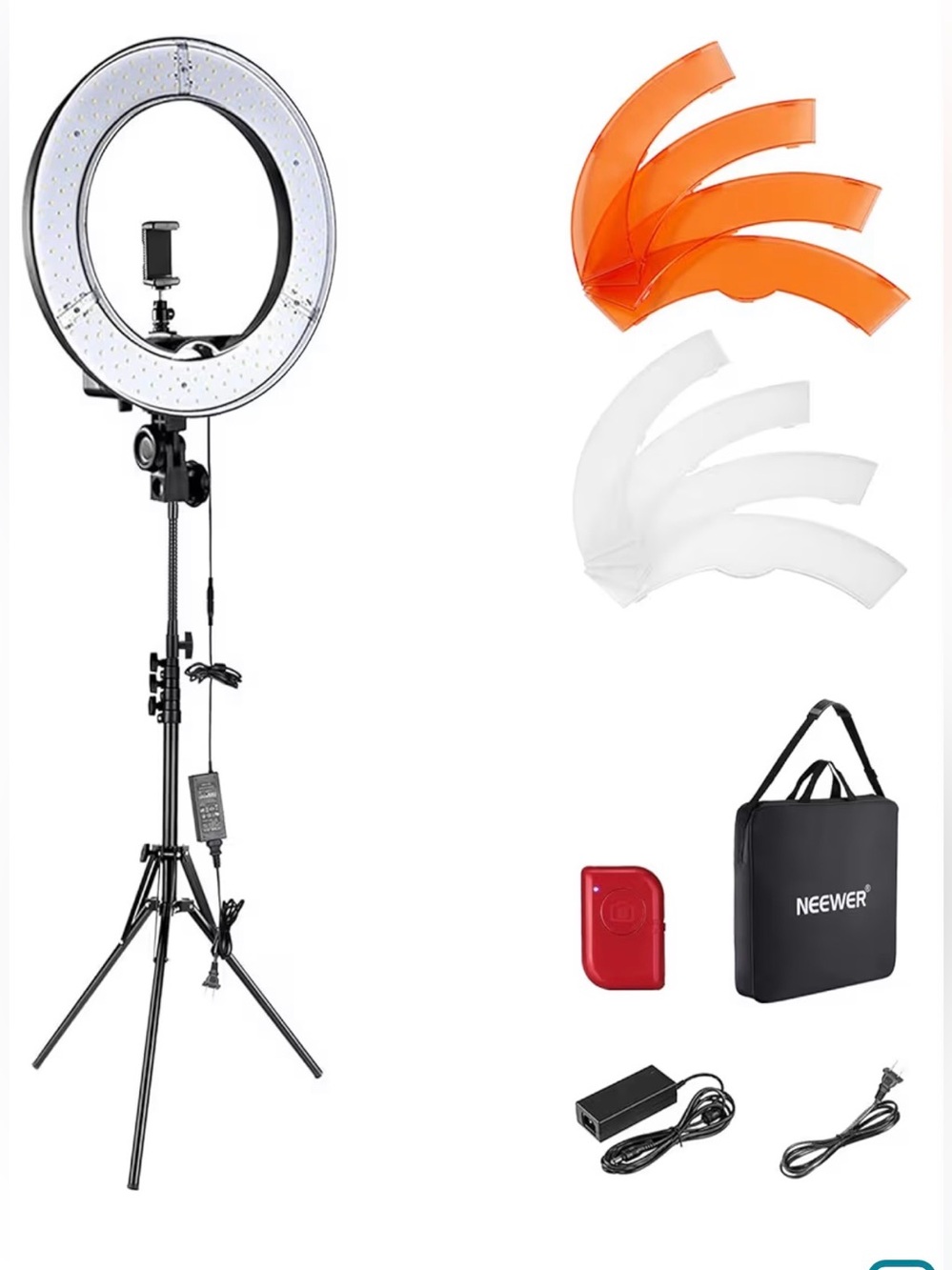 NEEWER Ring Light 18inch Kit: 55W 5600K Professional LED w/ Stand & Phone Holder